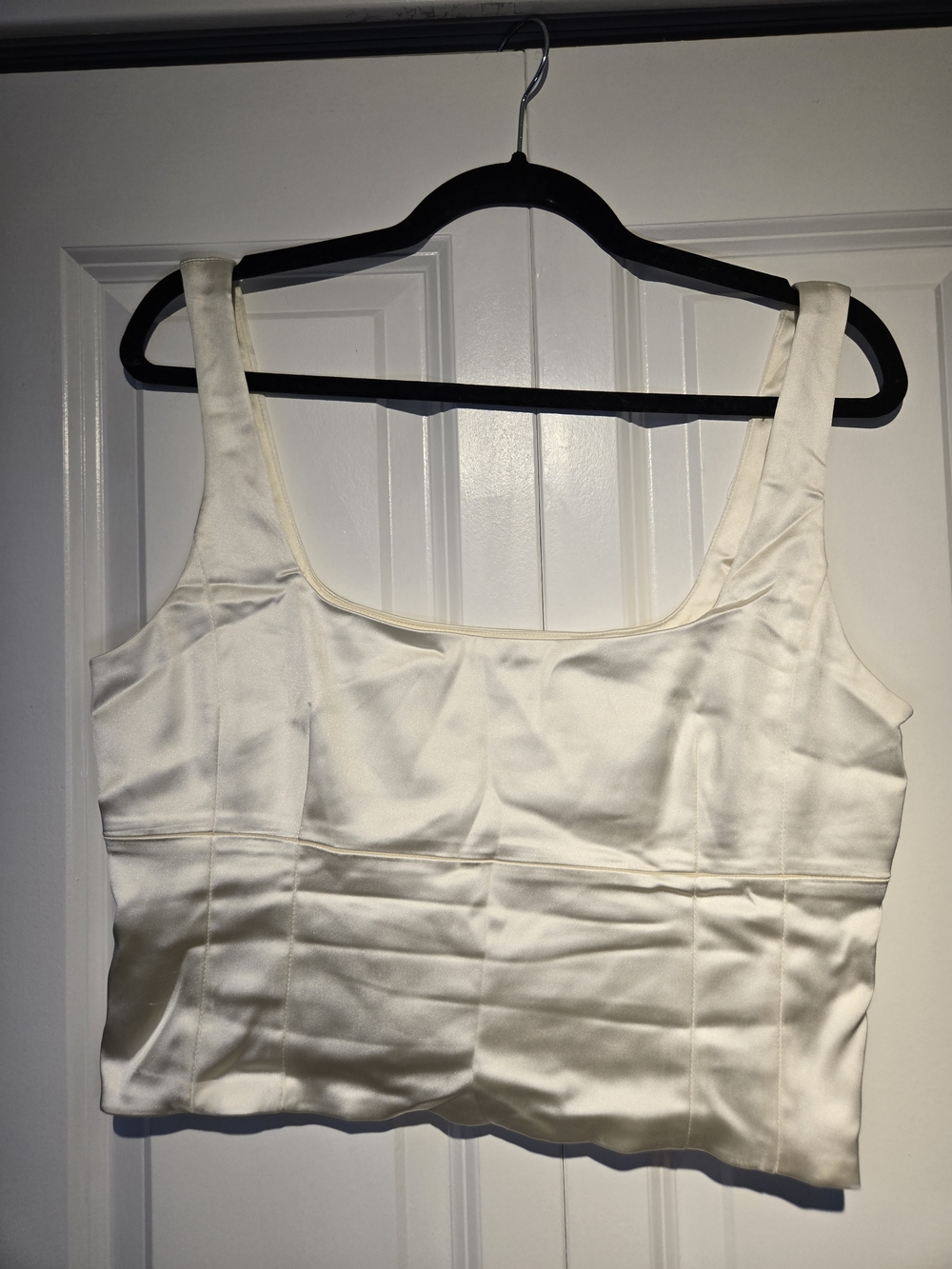Wilfred Ivory Satin Shine Bustier Top